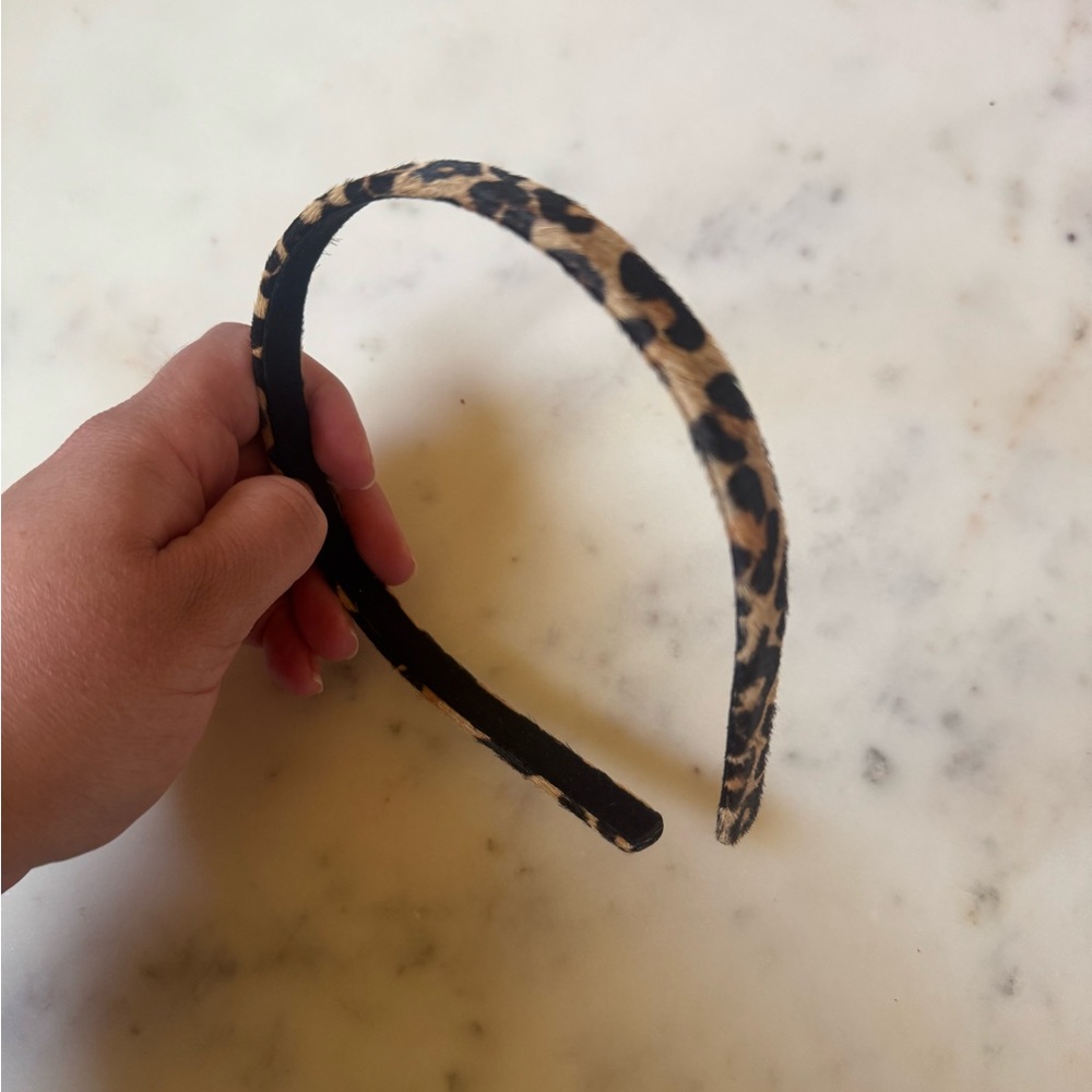 J. Crew Leopard Print Calf Hair Headband